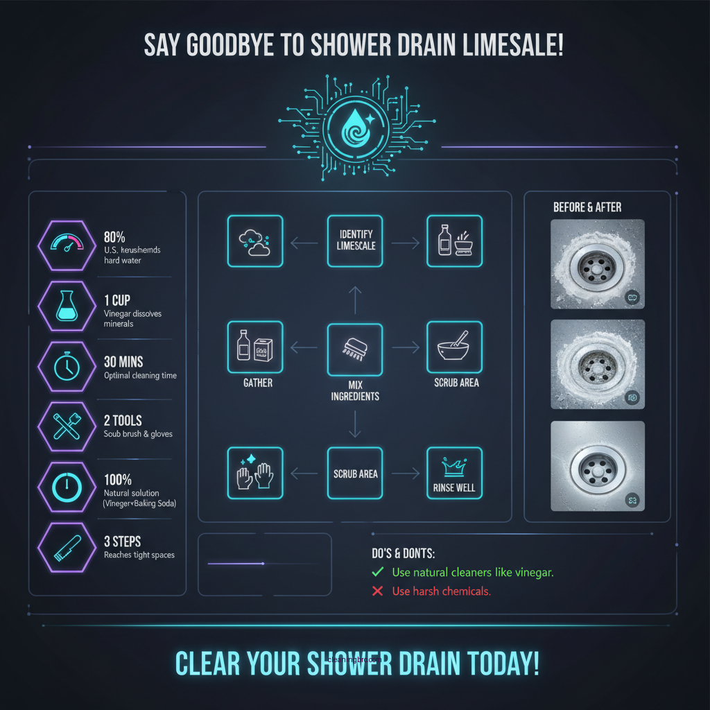 how to clear limescale near top of drain in shower - Data Infographic and Statistics