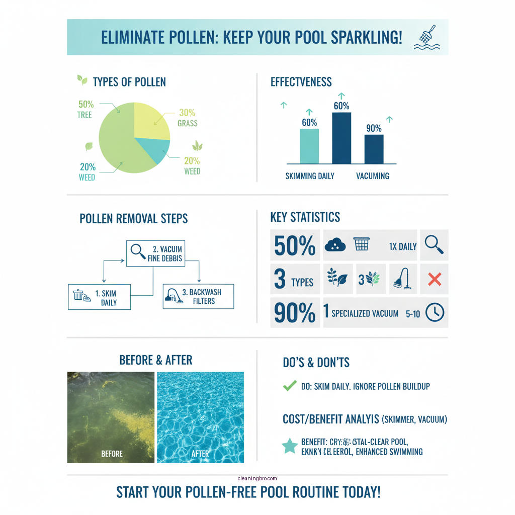 how to clear pollen from pool - Data Infographic and Statistics