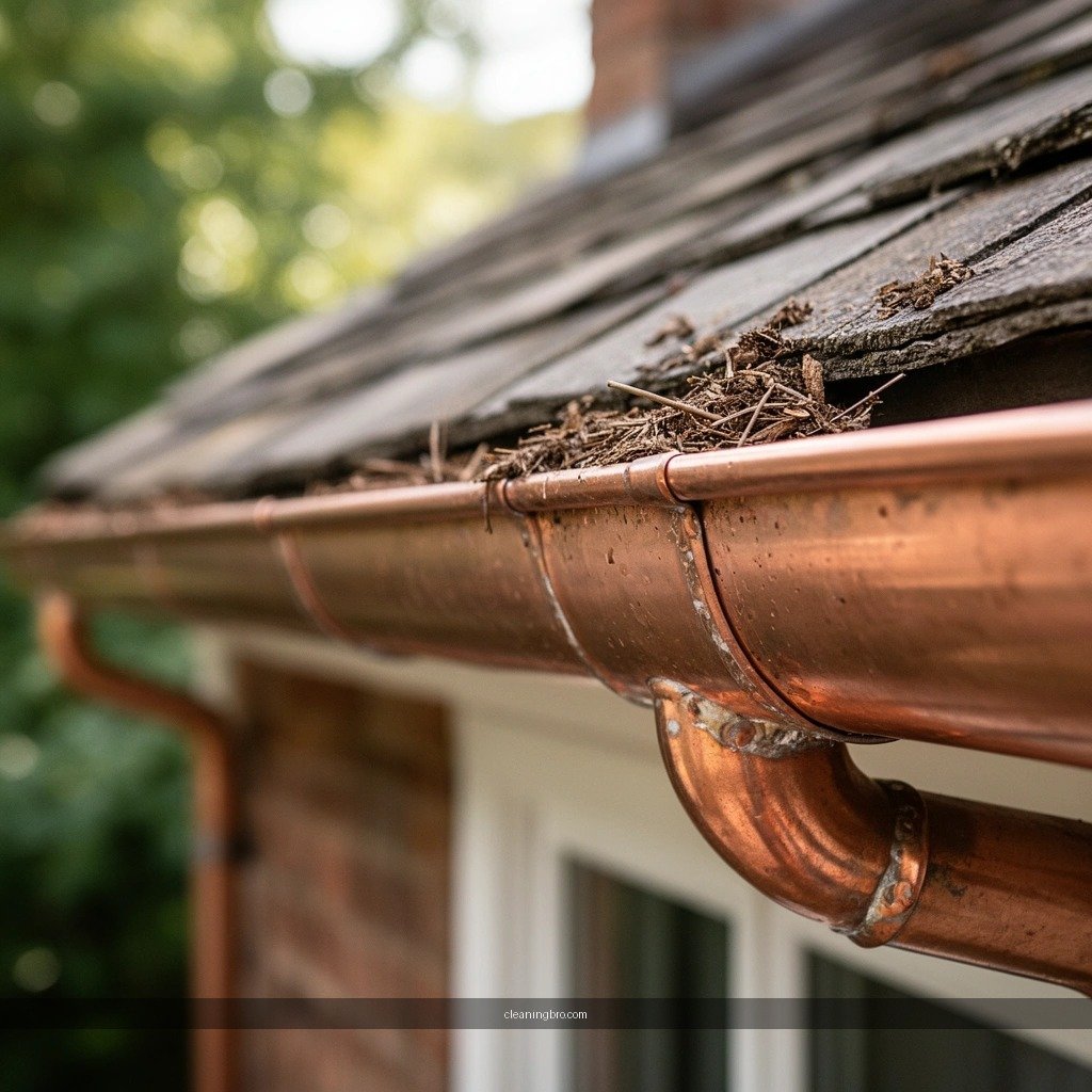 Debris Clogs - how to clean copper gutters