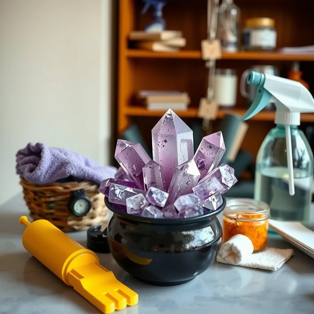 Gather Cleaning Supplies - how to clean amethyst crystal