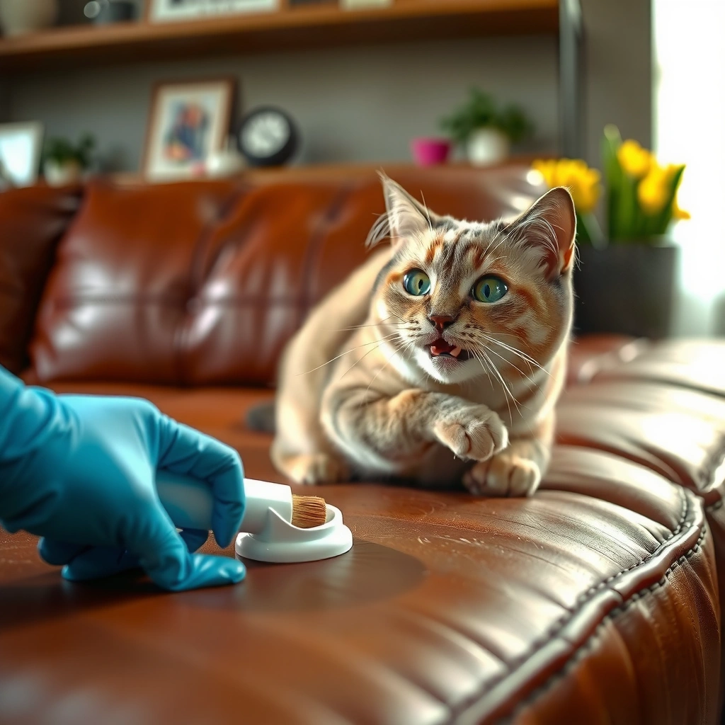 Gather Cleaning Supplies - how to clean cat pee from leather couch