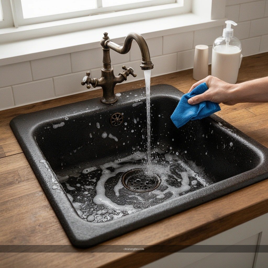 Gather Safe - how to clean a cast iron sink