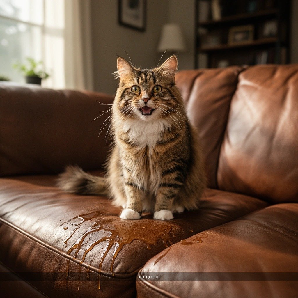 Leather - how to clean cat pee out of leather