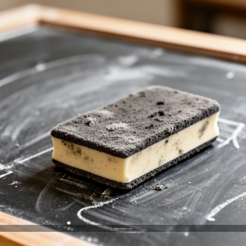 Loose Chalk Residue - how to clean chalkboard eraser
