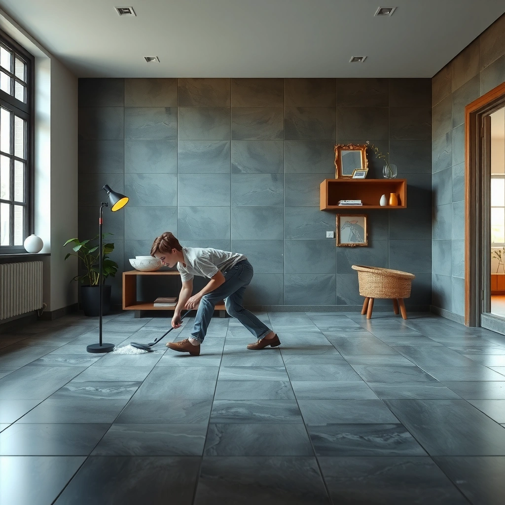 Loose Dirt - how do you clean slate tile