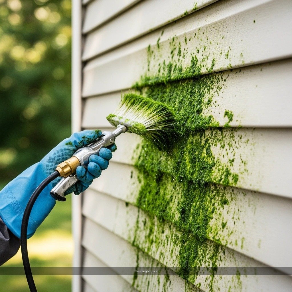 Prep the Area - how to clean algae off vinyl siding
