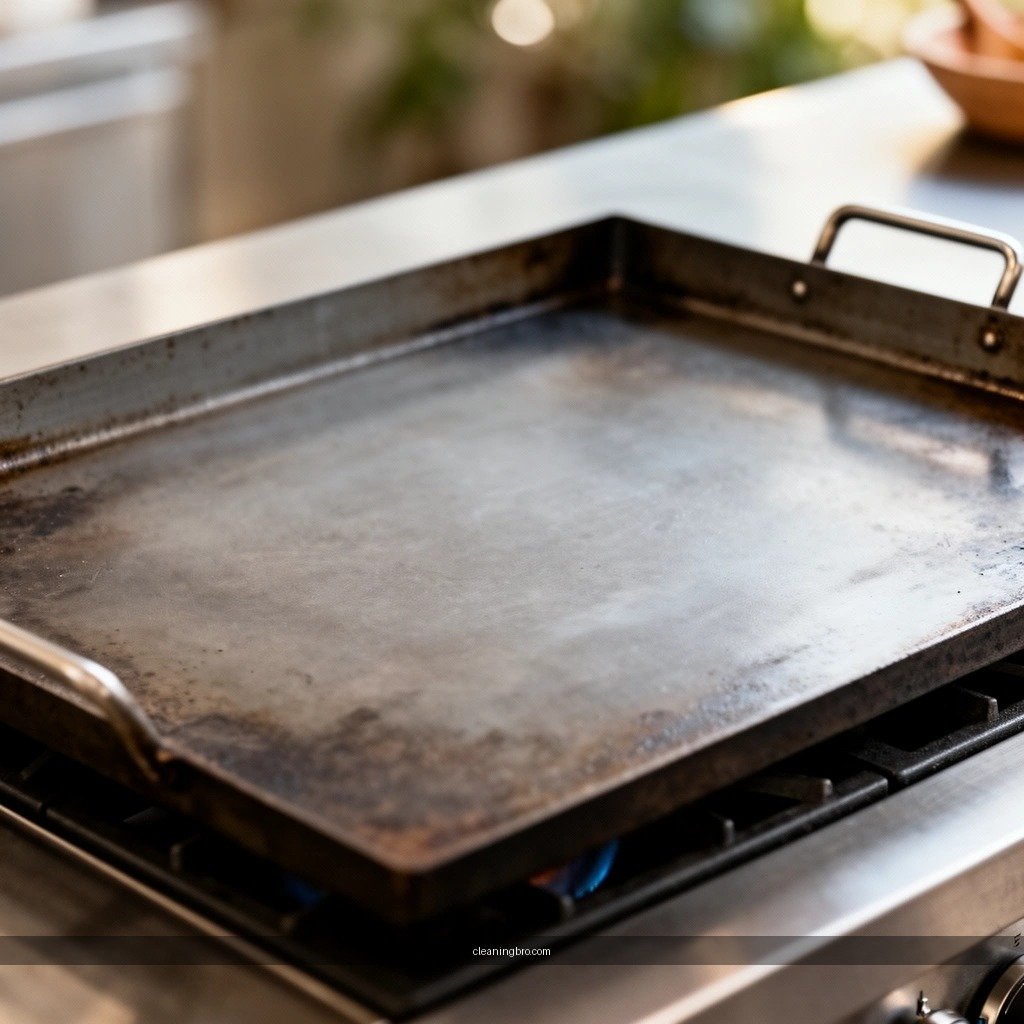 Scrape Away Food - how to clean carbon steel griddle