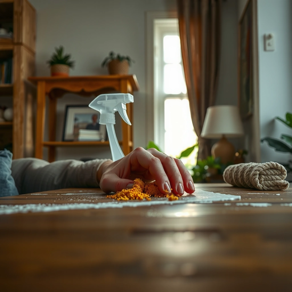 Supplies - how to clean a sticky wooden table