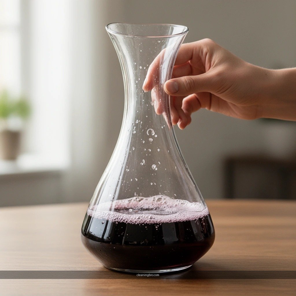 Warm Soapy Water - how to clean a wine decanter